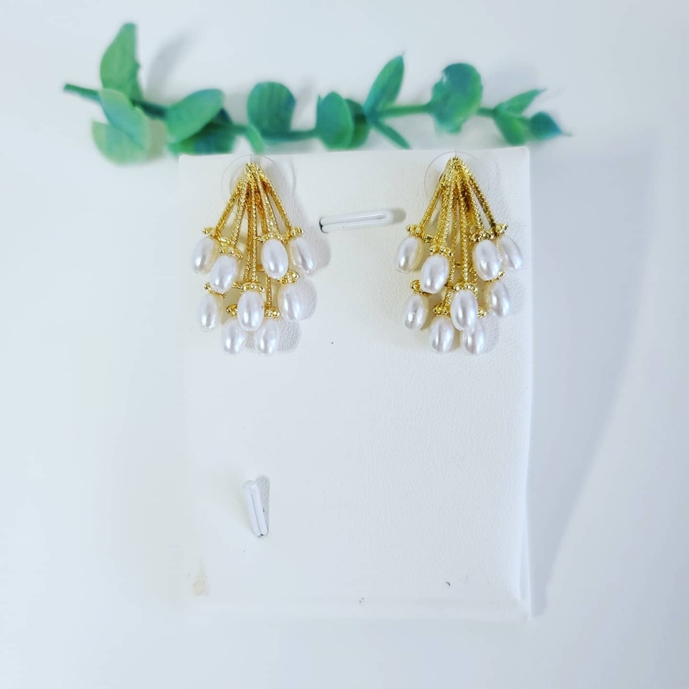 Pearl image earrings in 925 silver